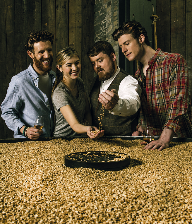 showing the whiskey making process