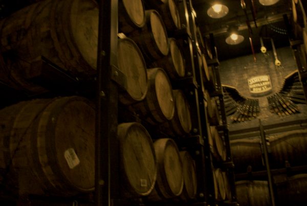 Jameson barrels in warehouse